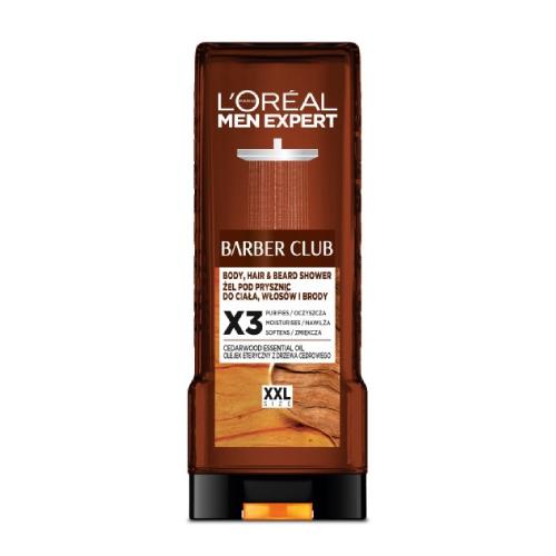 L'OREAL Men Expert Barber Club 3w1 Żel do mycia ciała włos&oacute;w i brody dla mężczyzn, 400 ml