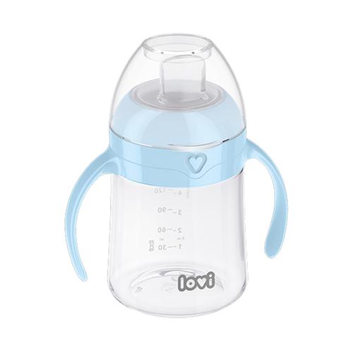 Zdjęcie produktu - LOVI Pierwszy kubek z ustnikiem 6m+ niebieski 35/358, 150ml