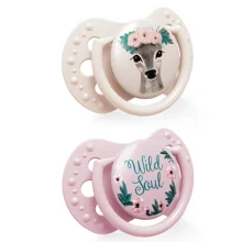 Zdjęcie produktu - LOVI Smoczek silikonowy 0-2m Wild Soul r&oacute;żowo-beżowy, 2szt.