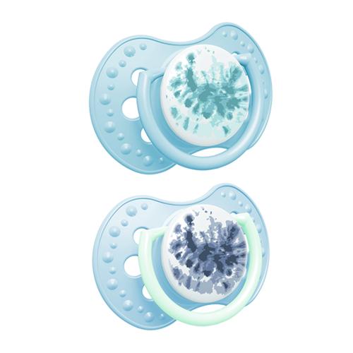 Zdjęcie produktu - LOVI Smoczek silikonowy dynamiczny Tie Dye niebieski 6-18m, 2szt.