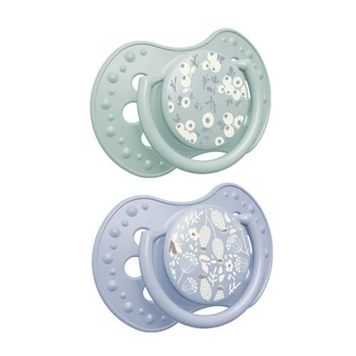 Zdjęcie produktu - LOVI Blossom Blue Smoczek uspokajający, silikonowy, dynamiczny 18m+, 2szt.