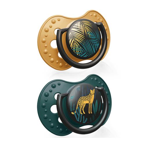 Zdjęcie produktu - LOVI Smoczek silikonowy dynamiczny 0-3m Jungle Vibes Boy 2szt.