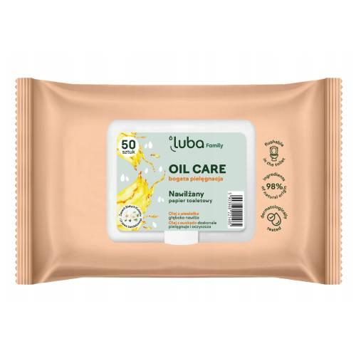 Zdjęcie produktu - LUBA Family nawilżany papier toaletowy Oil Care, 50 szt.