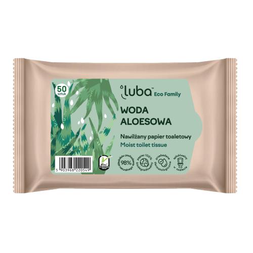 Zdjęcie produktu - LUBA Papier toaletowy nawilżany Woda Aloesowa, 50szt.