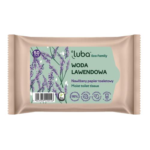 Zdjęcie produktu - LUBA Papier toaletowy nawilżany Woda Lawendowa, 50szt.
