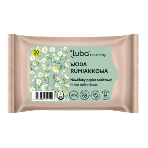 Zdjęcie produktu - LUBA Papier toaletowy nawilżany Woda Rumiankowa, 50szt.