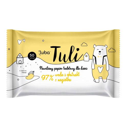 Zdjęcie produktu - LUBA Tuli Nawilżany papier toaletowy dla dzieci Mango, 50szt.
