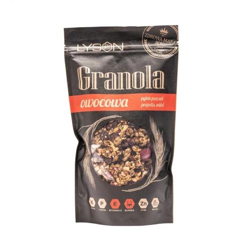 Zdjęcie produktu - ŁYSOŃ granola owocowa z miodem i pyłkiem pszczelim, 300g