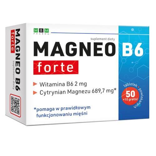 Zdjęcie produktu - Magneo B6 Forte, 60 tabl. - suplement diety z magnezem i witaminą B6