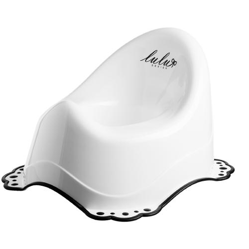 Zdjęcie produktu - MALTEX Lulu Design Nocnik z gumkami i z pozytywką, biało/czarny