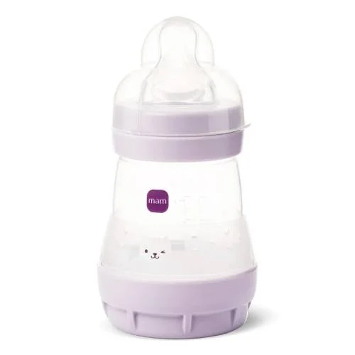 Zdjęcie produktu - MAM Perfect Start Butelka antykolkowa 0m+ 160ml fioletowa kot