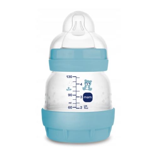 Zdjęcie produktu - MAM Perfect Start Butelka antykolkowa 0m+ 130ml niebieska
