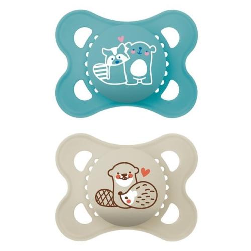 Zdjęcie produktu - MAM Smoczek uspokajający silikonowy Original 2-6m Planet Love boy, 2 szt.