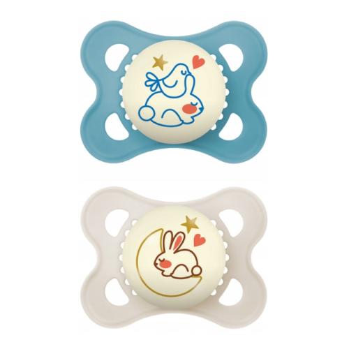 Zdjęcie produktu - MAM Original Night Smoczek ortodontyczny 2-6m Planet Love Boy świecący w ciemności, 2szt.