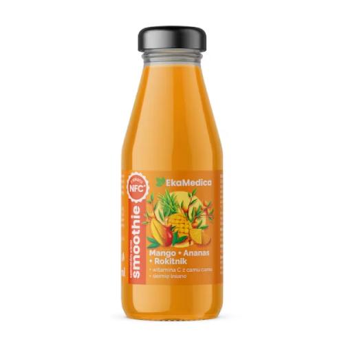 Zdjęcie produktu - EkaMedica Smoothie Mango Ananas Rokitnik płyn, 250 ml