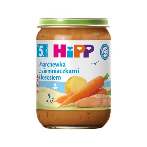Zdjęcie produktu - HiPP Marchewka z ziemniaczkami i łososiem po 5. miesiącu, 190 g