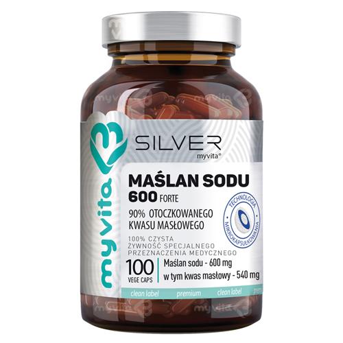 Zdjęcie produktu - MyVita Silver Pure Maślan sodu 600 mg, 100 kaps.