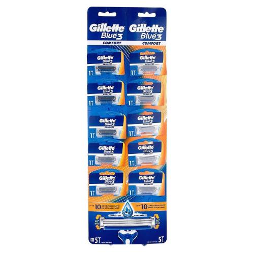 Zdjęcie produktu - Gillette Blue3 Comfort Jednorazowa maszynka do golenia, plansza, 10 szt.