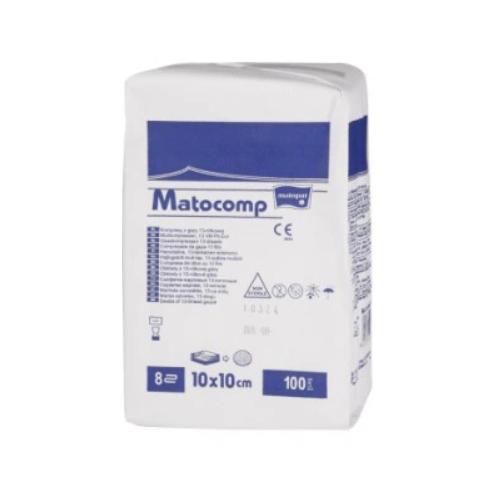 Zdjęcie produktu - MATOCOMP Kompresy niejałowe 5x5cm 13-nitkowe, 8-warstwowe, 100 sztuk