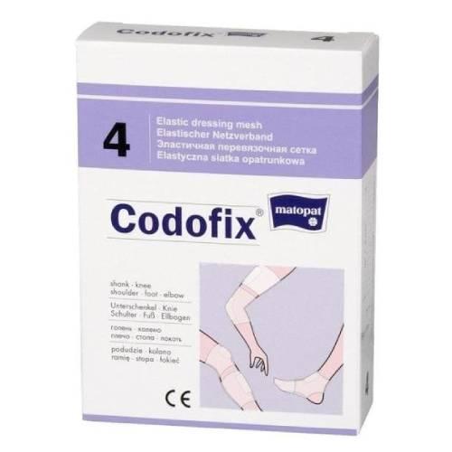 Zdjęcie produktu - Matopat Codofix 4 Elastyczna siatka opatrunkowa na podudzie, kolano, ramię, stopę, łokieć 3,5cm-4,5cm x 1m, 1 szt