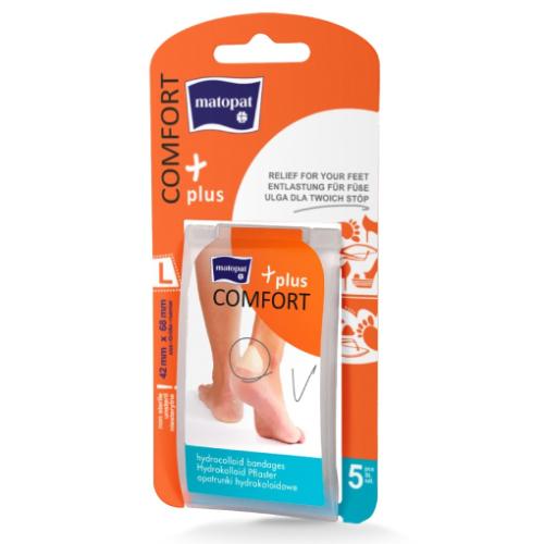 Zdjęcie produktu - MATOPAT Comfort Plus L Opatrunki hydrokoloidowe 42x68 mm niejałowe, 5 sztuk