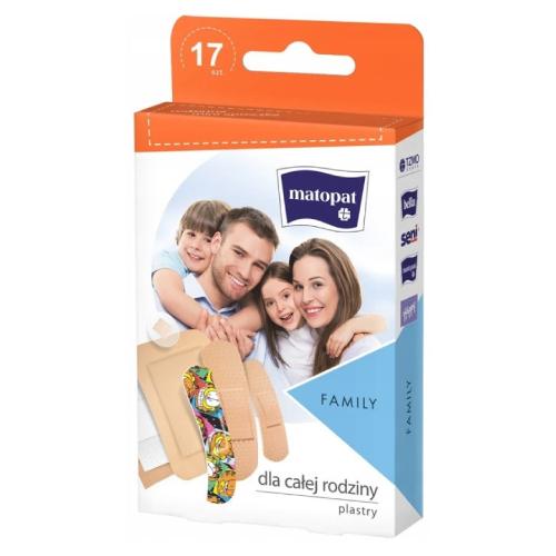 Zdjęcie produktu - MATOPAT FAMILY Plastry z opatrunkiem dla całej rodziny, 17szt.