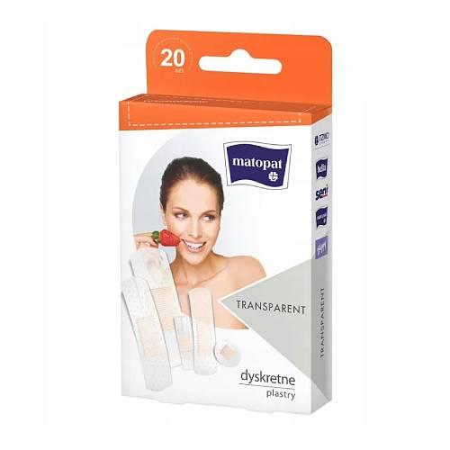 Zdjęcie produktu - Matopat Transparent Przezroczyste plastry z opatrunkiem, 20 szt.