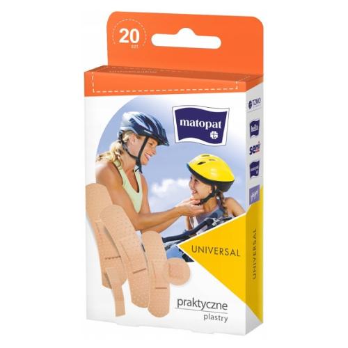 Zdjęcie produktu - MATOPAT UNIVERSAL Uniwersalne plastry z opatrunkiem, 20szt.
