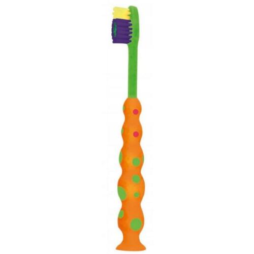 Zdjęcie produktu - Mattes Szczoteczka do zęb&oacute;w dla dzieci Dino Smile M65 Soft 3+ pomarańczowo- zielona