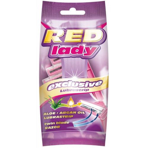 Zdjęcie produktu - Mattes Red for Lady Maszynka do golenia jednorazowa damska, 5szt.