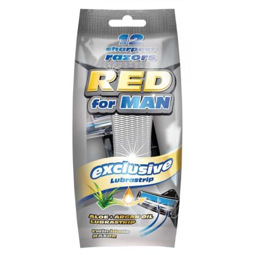 Zdjęcie produktu - Mattes Red for Man Maszynka do golenia jednorazowa męska, 12szt.