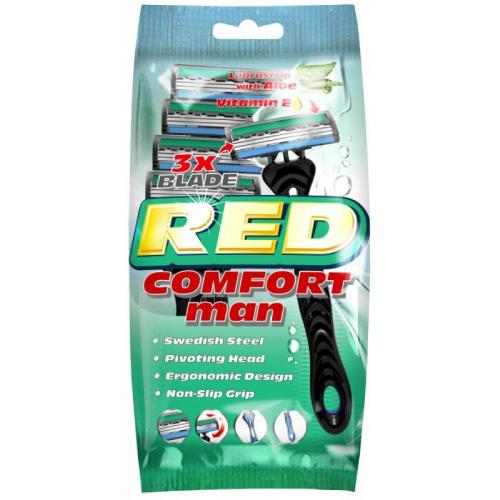 Zdjęcie produktu - Mattes Red Comfort Man Maszynka do golenia jednorazowa męska, 5szt.