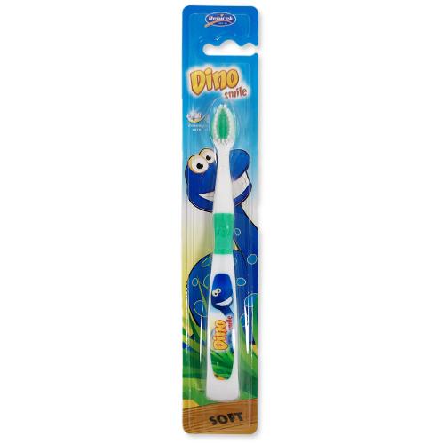 Zdjęcie produktu - Mattes Szczoteczka do zęb&oacute;w dla dzieci Dino Smile M48 Soft zielona miękka
