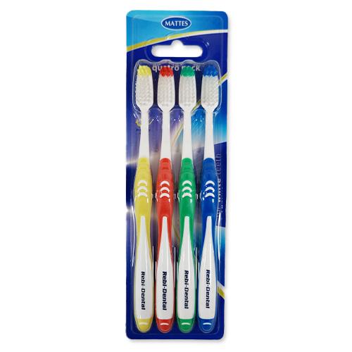 Zdjęcie produktu - Mattes Rebi Dental Szczoteczka do zęb&oacute;w średnia M458 medium, 4szt.