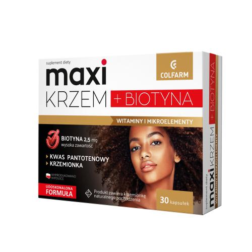 Zdjęcie produktu - MAXI KRZEM + BIOTYNA, 30 kaps.