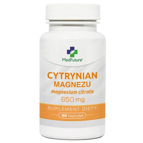Zdjęcie produktu - MedFuture Cytrynian Magnezu 650mg, 60kaps.