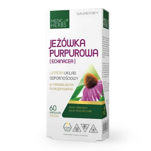 Zdjęcie produktu - MEDICA HERBS Jeż&oacute;wka purpurowa (Echinacea) 420 mg, 60 kaps.