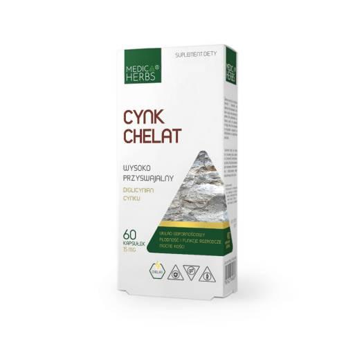 Zdjęcie produktu - Medica Herbs Cynk Chelat, 60 kaps.