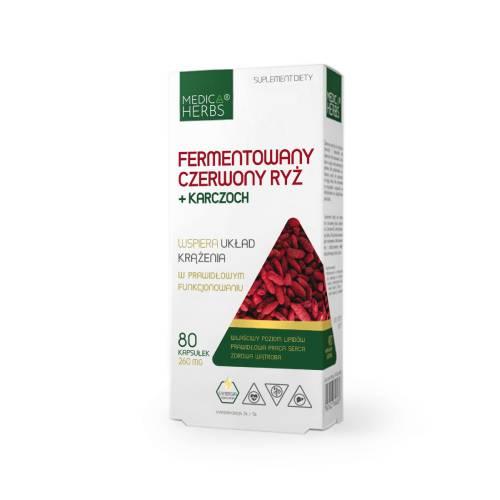 Zdjęcie produktu - MEDICA HERBS Fermentowany Czerwony Ryż + Karczoch, 80 kaps.