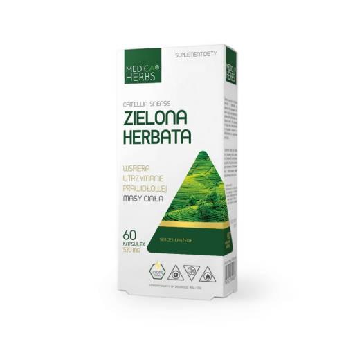 Zdjęcie produktu - Medica Herbs Zielona Herbata, 60 kaps.