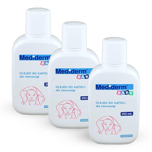Zdjęcie produktu - Zestaw MEDIDERM BABY Olejek do kąpieli, 3 x 250ml