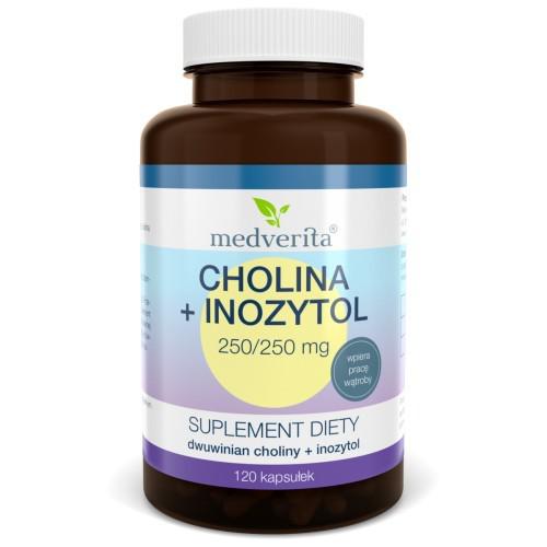 Zdjęcie produktu - Medverita Cholina 250 mg + Inozytol 250 mg, 120 kaps.