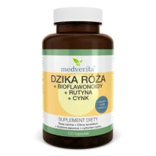 Zdjęcie produktu - Medverita Dzika r&oacute;ża + Bioflawonoidy + Rutyna + Cynk, 120 kaps.