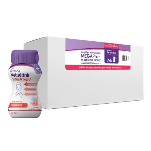 Zdjęcie produktu - Nutridrink Protein Omega 3 rześki smak truskawkowo-malinowy megapack, 24 x 125 ml USZKODZONY KARTON ZBIORCZY