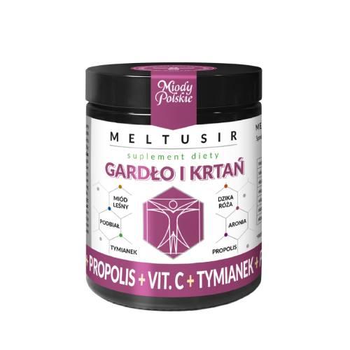 Zdjęcie produktu - Miody Polskie Meltusir Gardło i Krtań, 240g