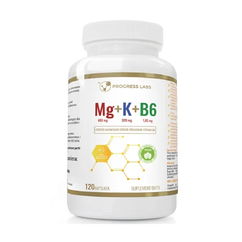 Zdjęcie produktu - Progress Labs Mg + K + B6, 120 kaps.
