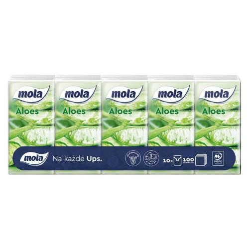 Zdjęcie produktu - Mola Aloes Chusteczki higieniczne, 10 opakowań