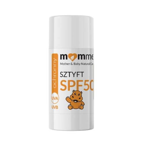 Zdjęcie produktu - MOMME Biały sztyft przeciwsłoneczny SPF 50, 10 g