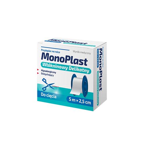 Zdjęcie produktu - MonoPlast Przylepiec wł&oacute;kninowy delikatny 5 m x 2,5 cm, 1 szt.