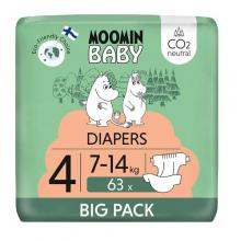 Zdjęcie produktu - MOOMIN BABY Diapers Pieluszki ekologiczne 4 (7-14kg), 63szt.